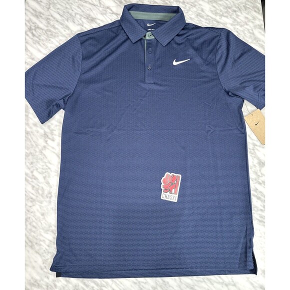 Nike Tour Dri-FIT Textured Golf top Polo, Navy, Men's Medium FZ7530 410 NEW - Picture 1 of 8